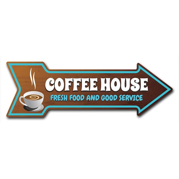 Coffee House Arrow Decal Funny Home Decor 24in Wide